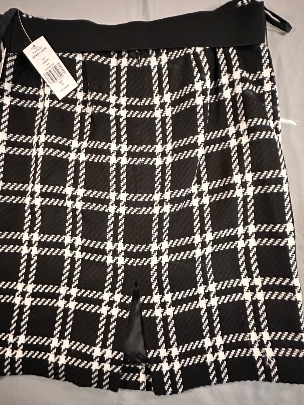 Black and White Plaid Pencil Skirt houndstooth business preppy tailored Y2K - Picture 13 of 13